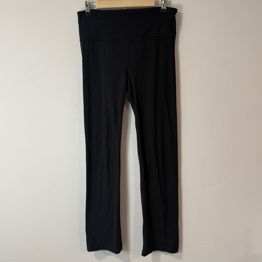 Athleta Womens Elation Straight Leg Pant L Black Excellent High Rise 981680